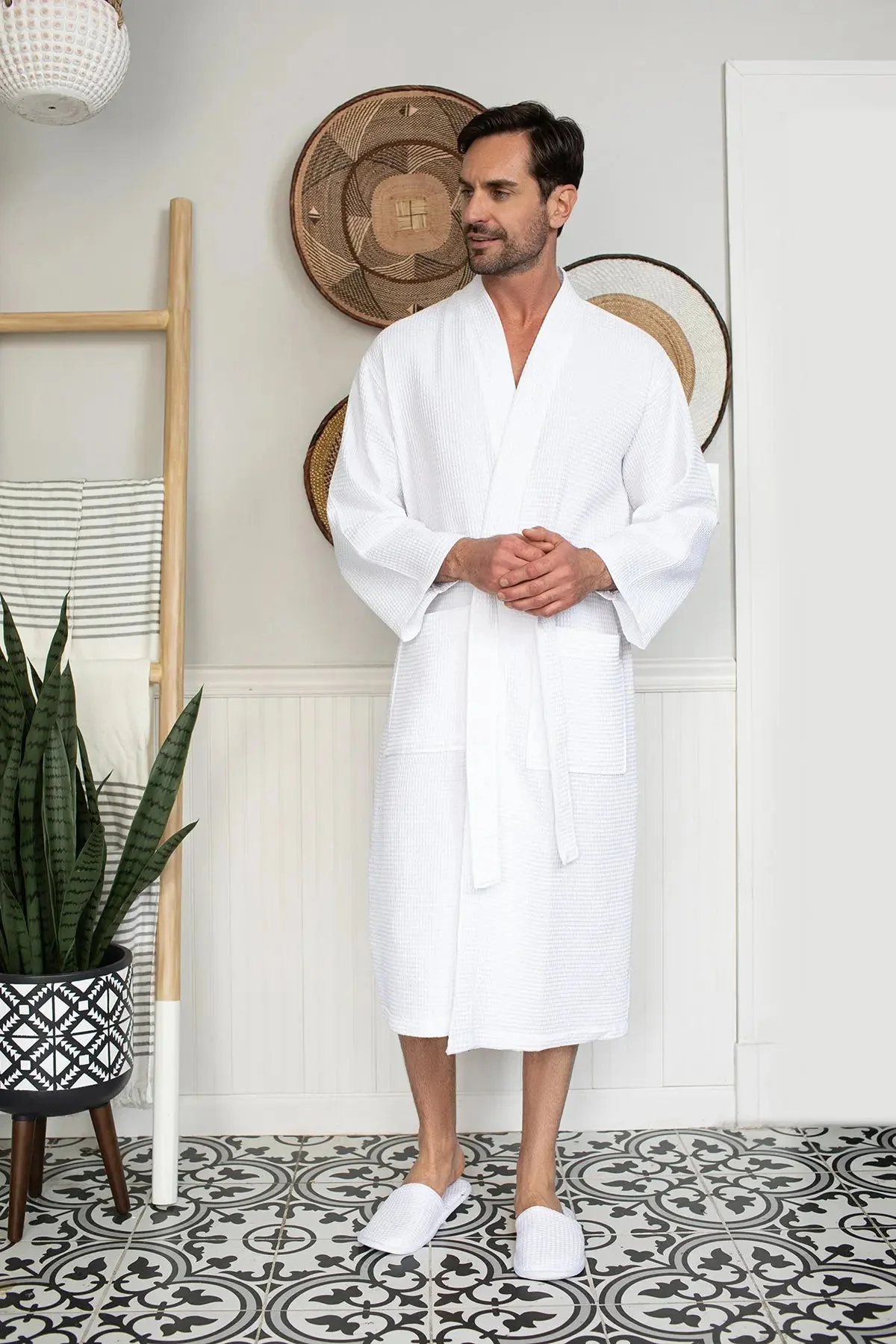 Waffle Spa Bathrobe for Men -  Absorbent, Lightweight - Image 13