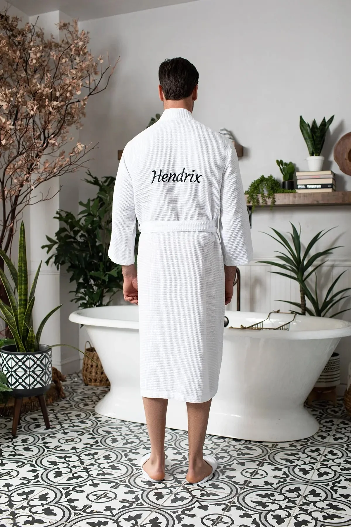 Waffle Spa Bathrobe for Men -  Absorbent, Lightweight - Image 16