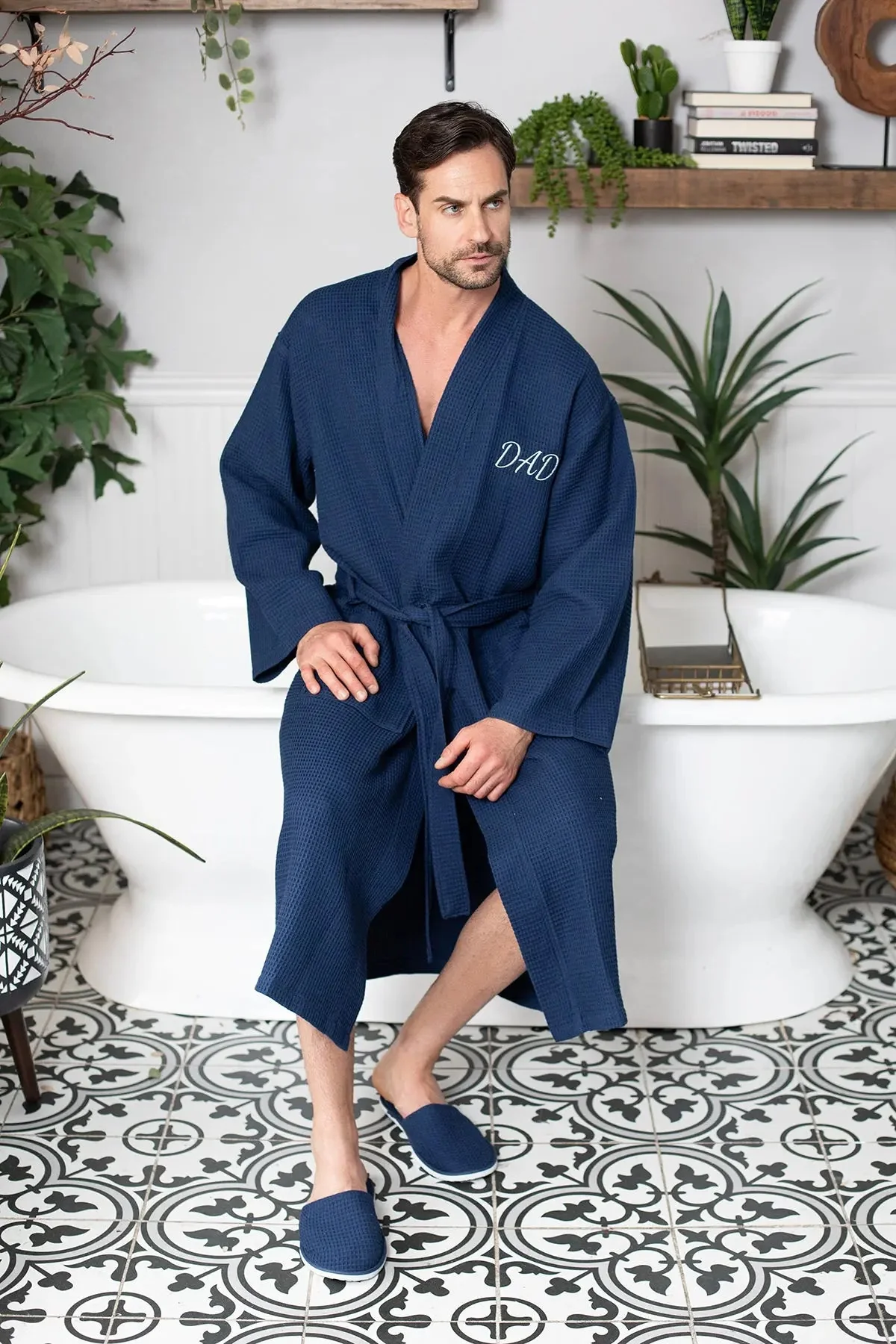 Waffle Spa Bathrobe for Men -  Absorbent, Lightweight - Image 36