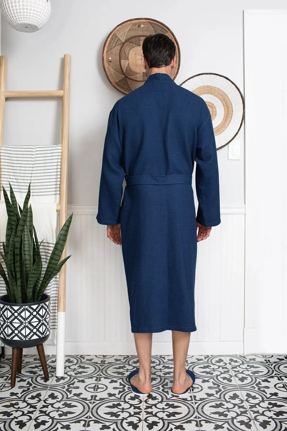 Waffle Spa Bathrobe for Men -  Absorbent, Lightweight - Image 37