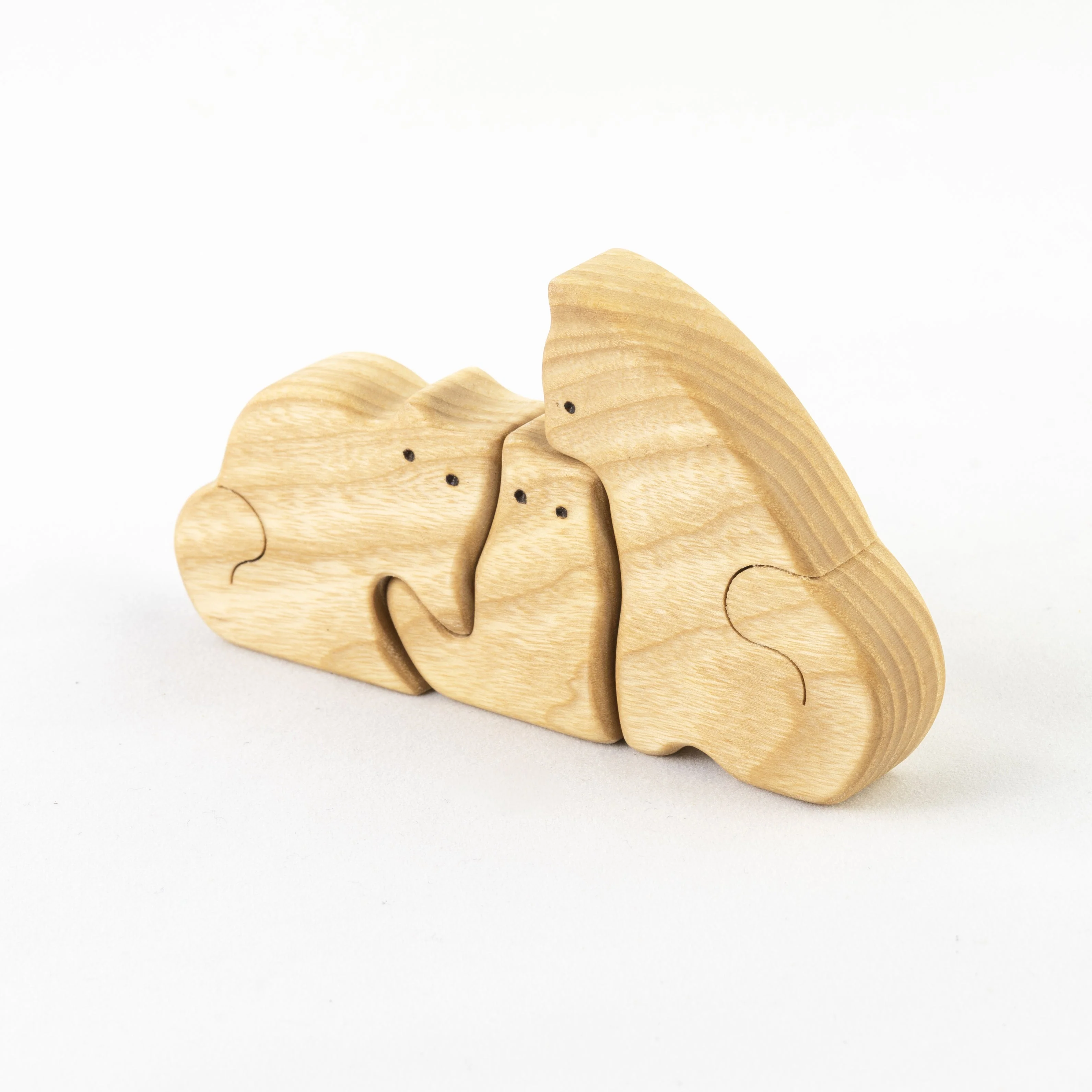Waldorf Wooden Cats family of 3 puzzle set - Image 3