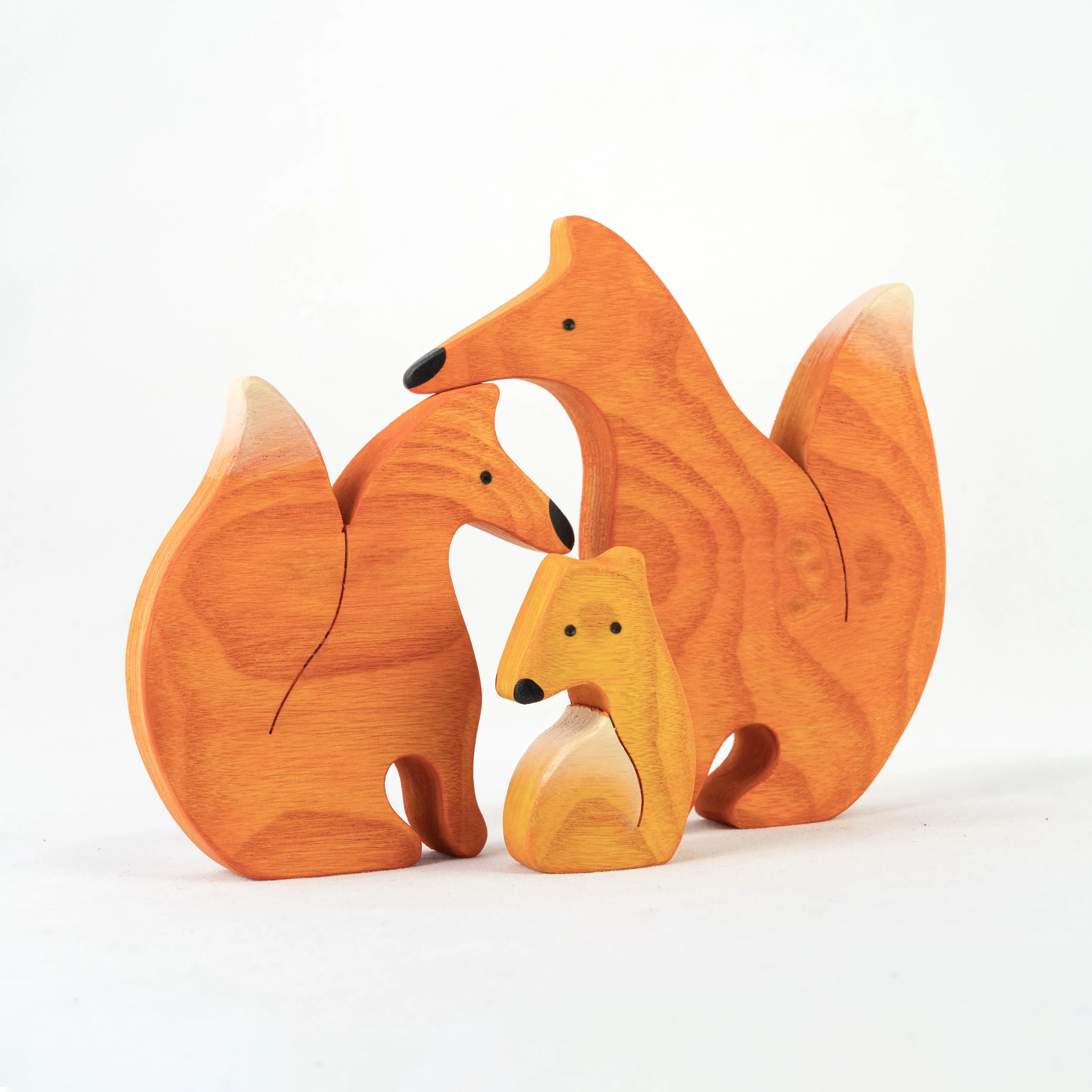 Waldorf Wooden Fox Puzzle - Set of 3 - Image 2