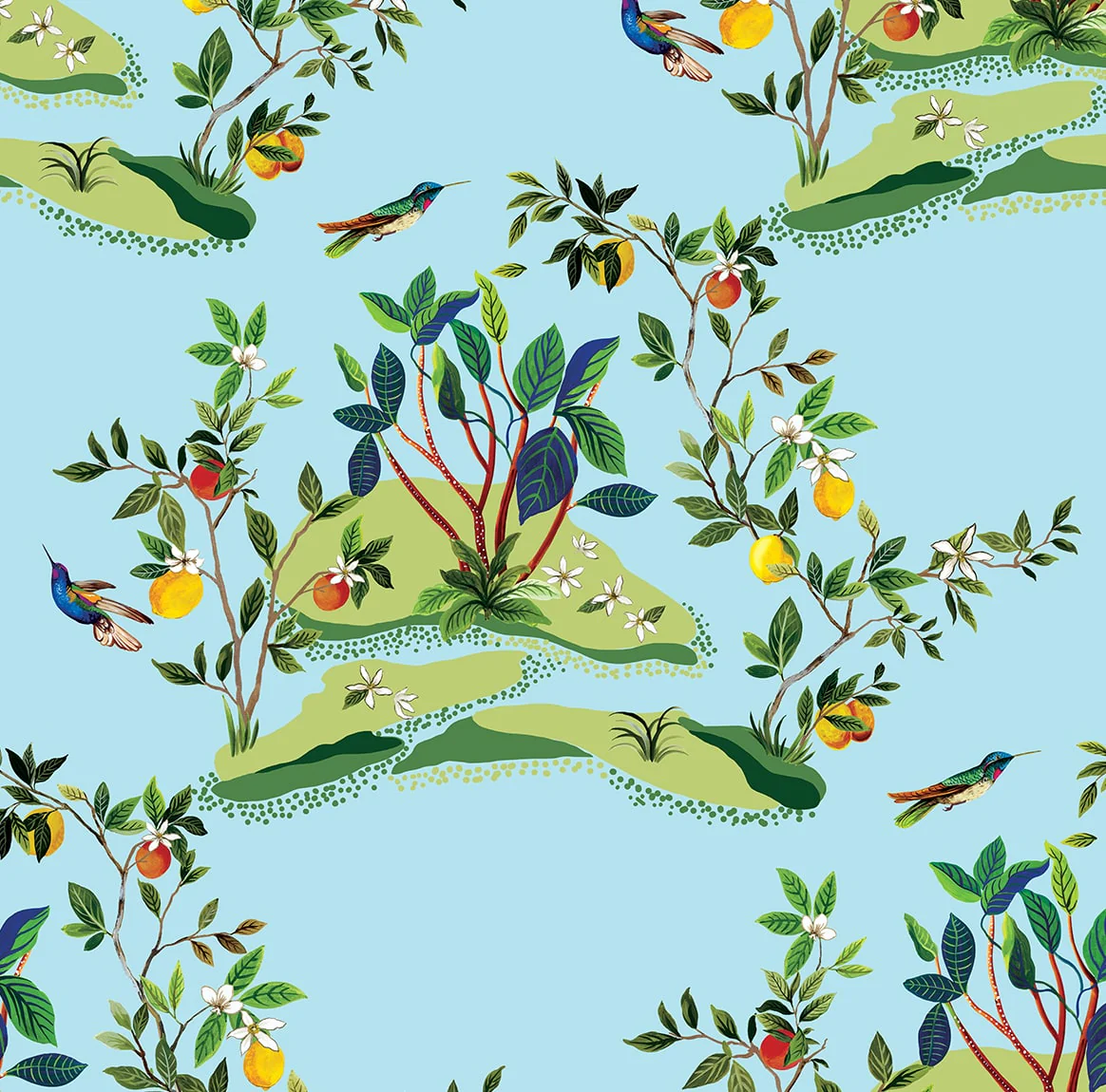 West Boulevard Collection Citrus Hummingbird Unpasted Wallpaper - Image 12