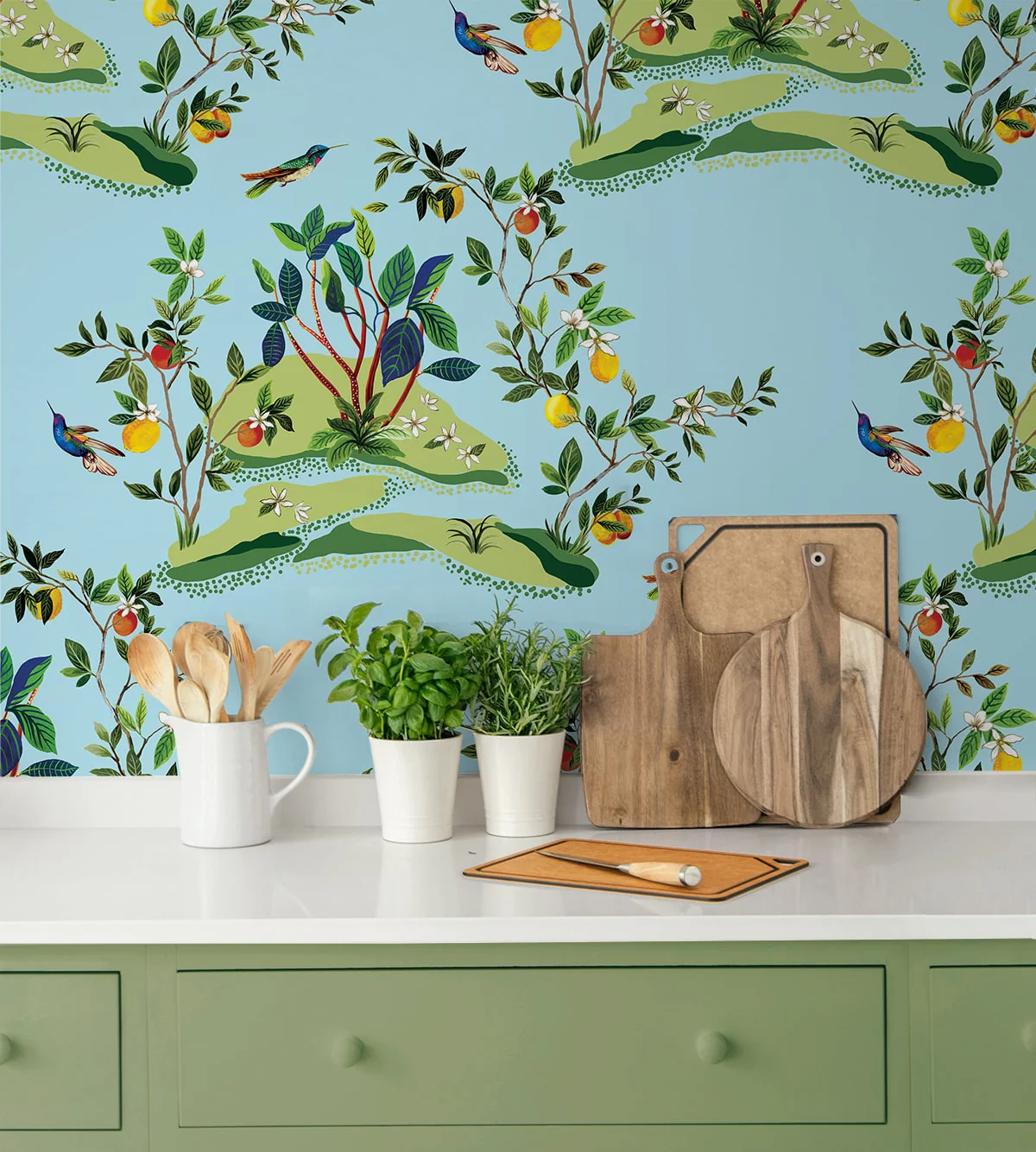 West Boulevard Collection Citrus Hummingbird Unpasted Wallpaper - Image 14