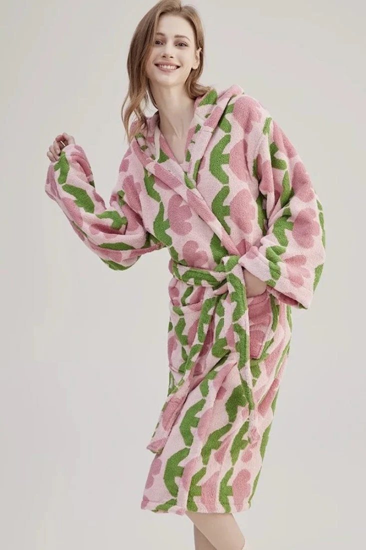 Whimsical Tulip Hooded Bath Robe - Image 2