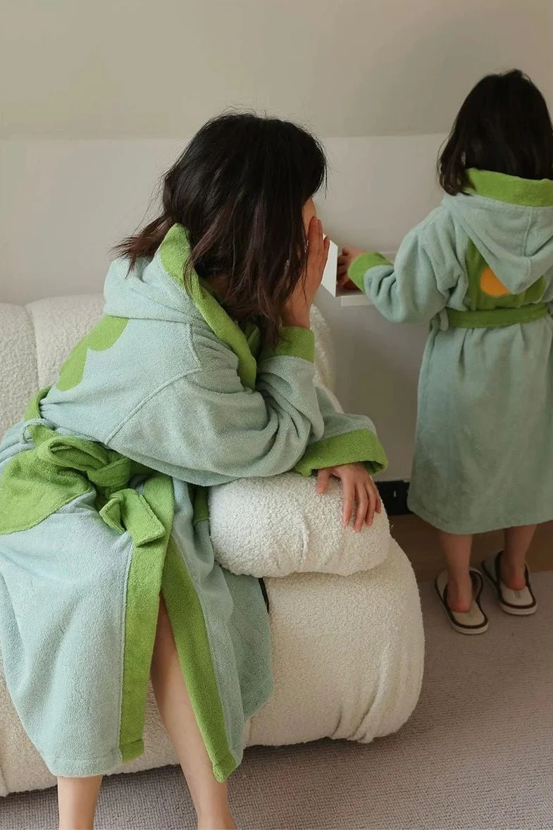 Whimsical Ultra Soft Sunflower Hooded Bathrobe - Image 12