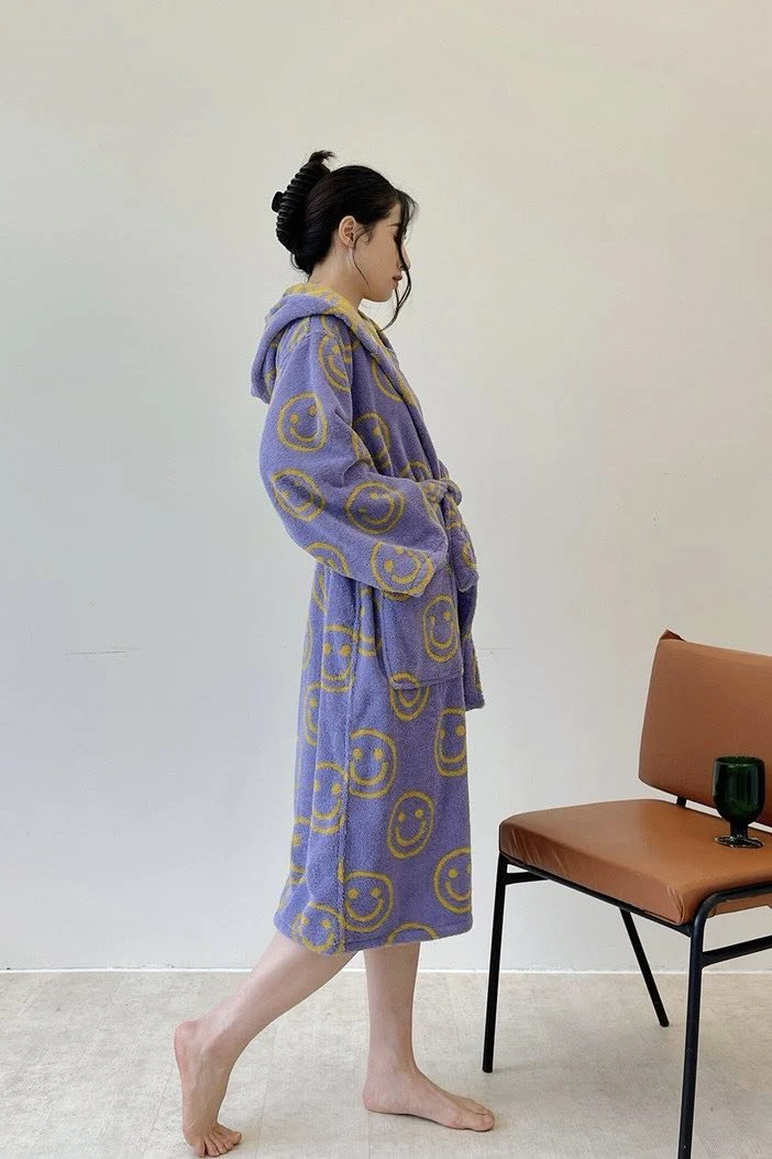 Whimsy Funky Smiley Face Hooded Robe - Image 3