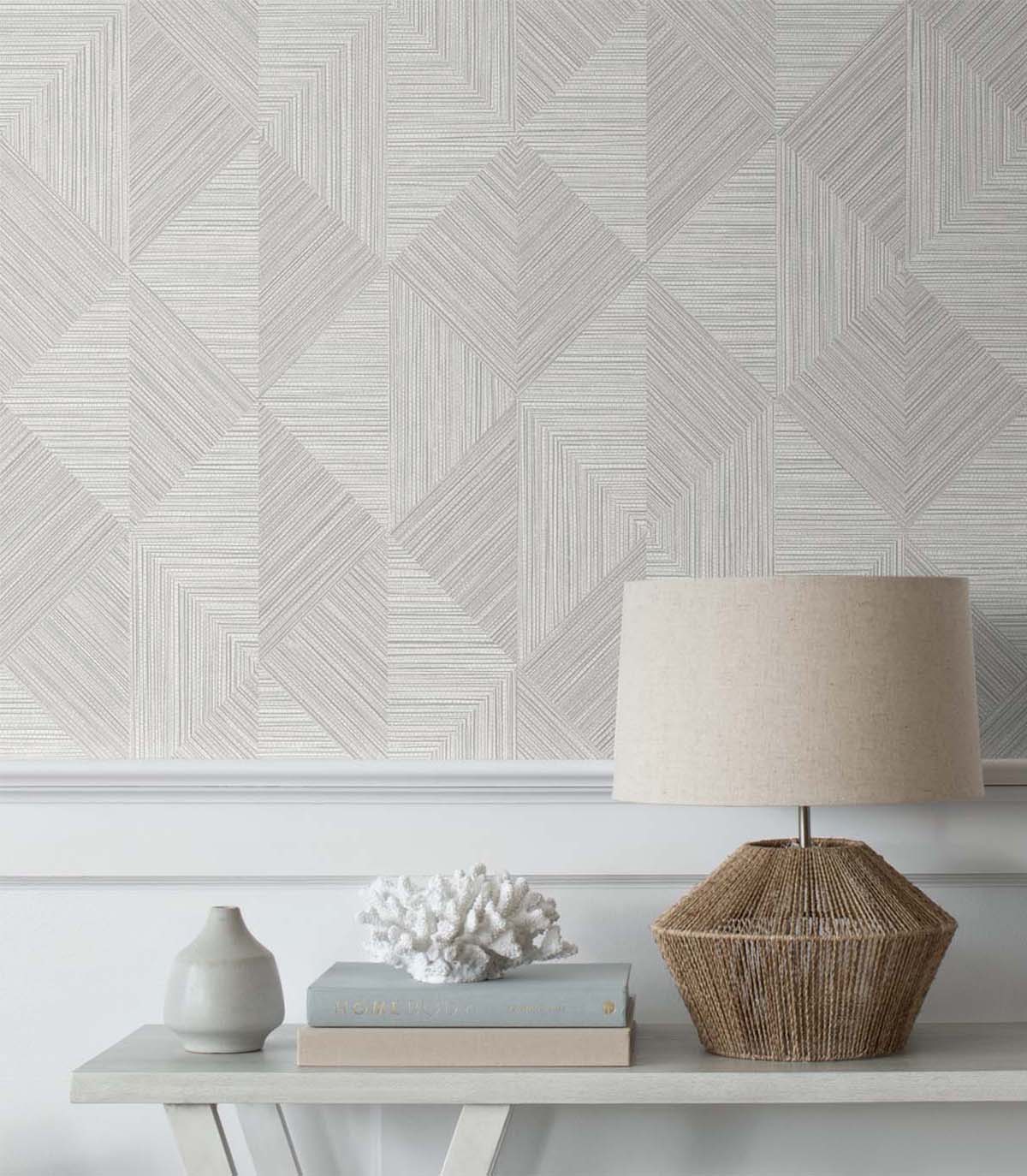 White Heron Diamond Inlay Embossed Vinyl Unpasted Wallpaper - Image 13