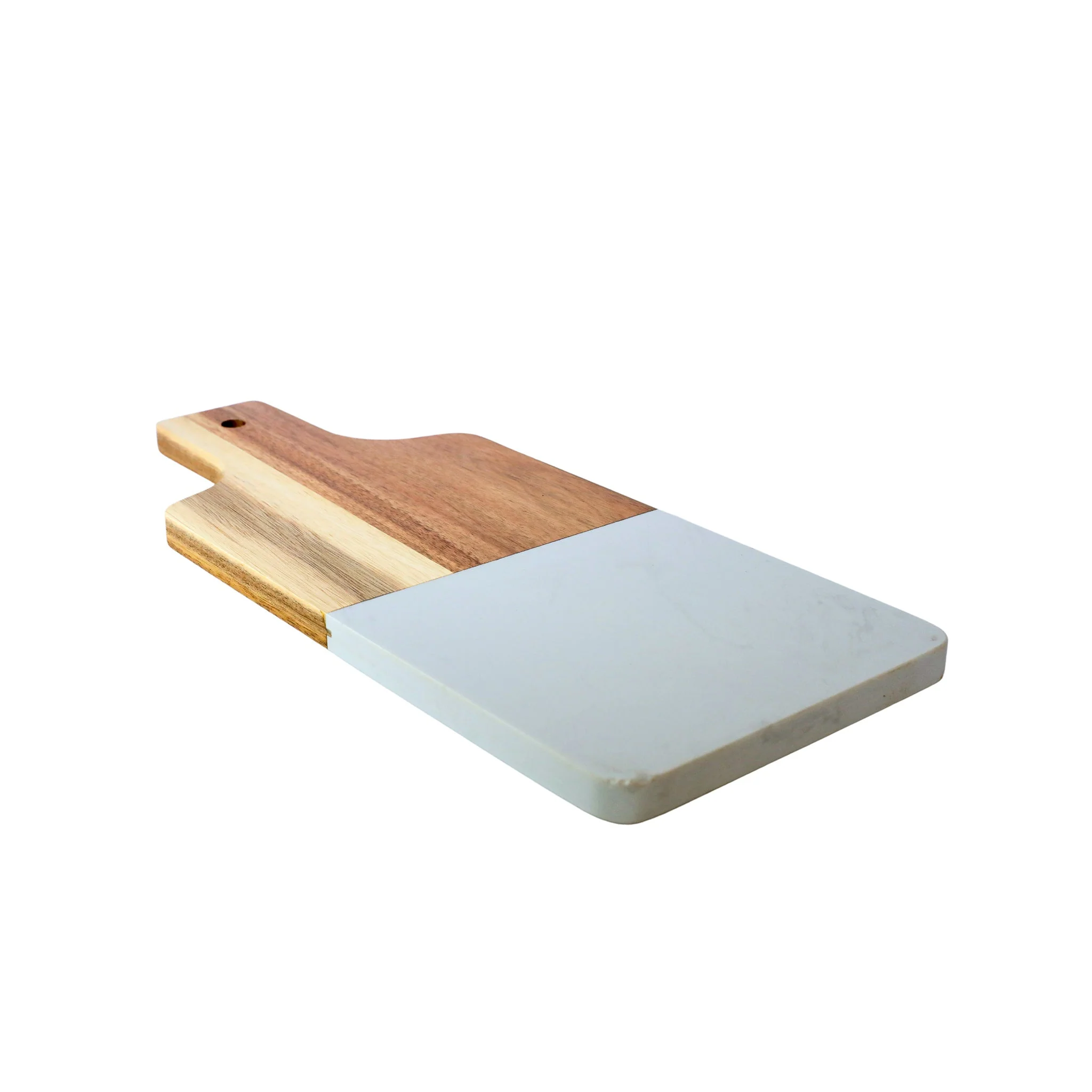 White Marble and Acacia Wood Handled Board - Image 3