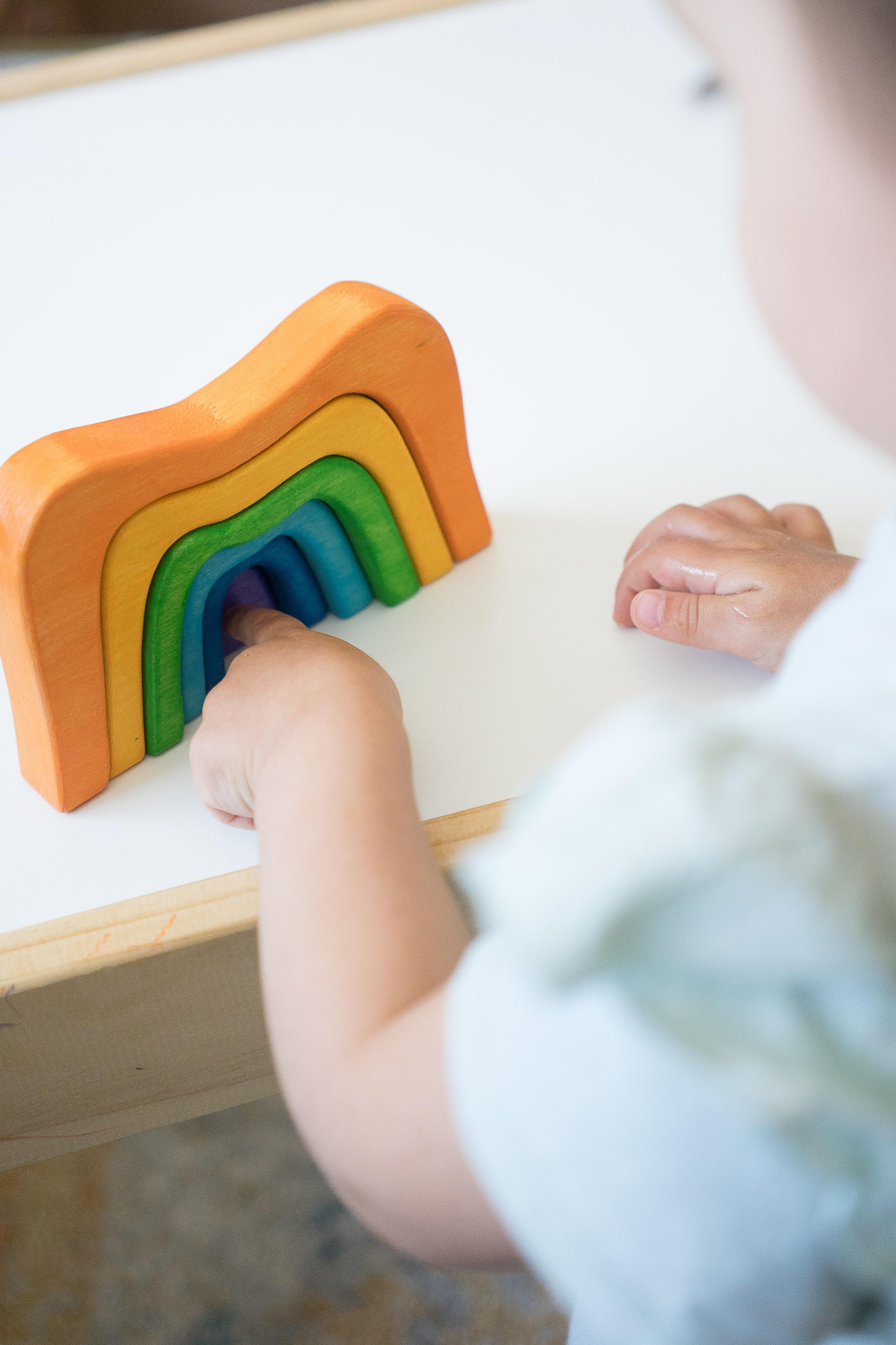 Wooden Stacking toy Rainbow Caves Sculptural Blocks - Image 8