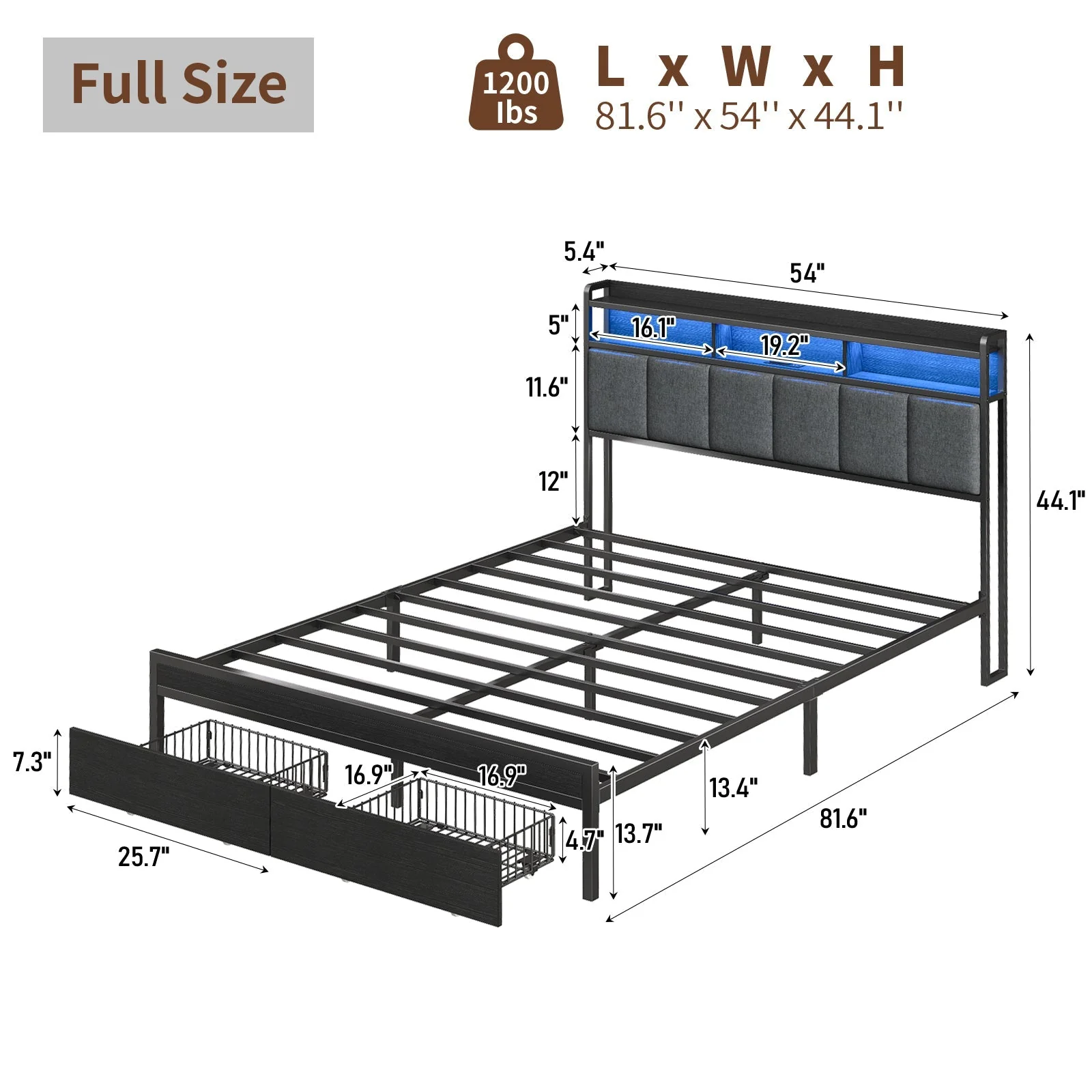 Full/Queen Bed Frame - Image 3