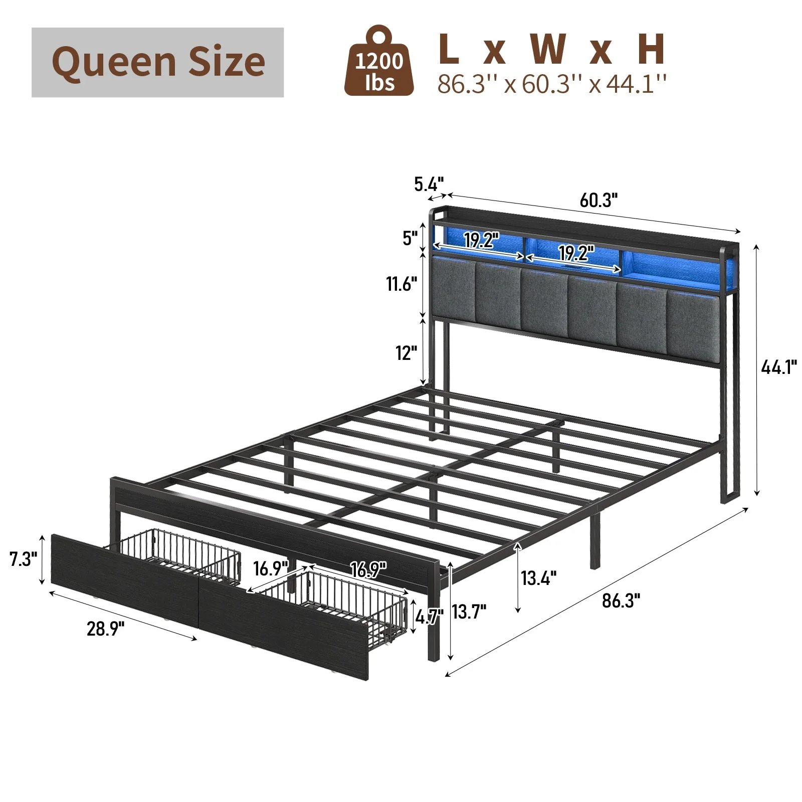Full/Queen Bed Frame - Image 4